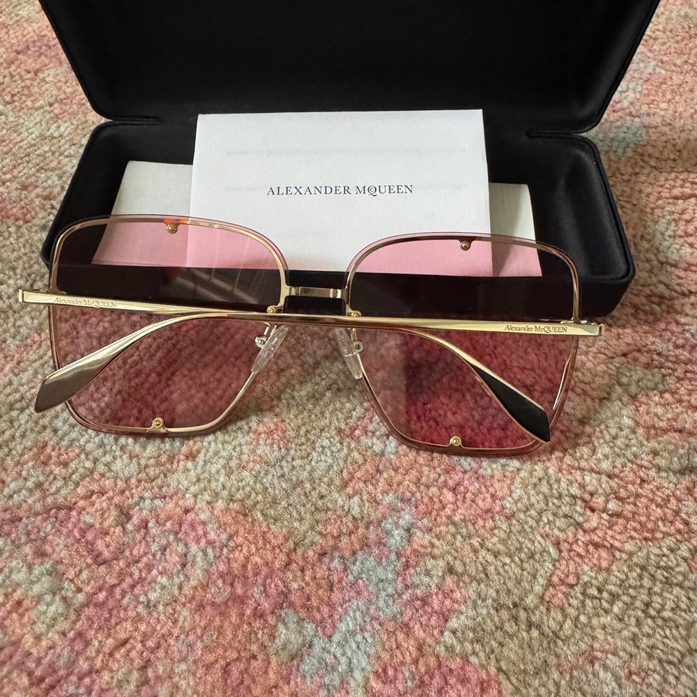 Alexander McQueen Rose Gold Sunglasses